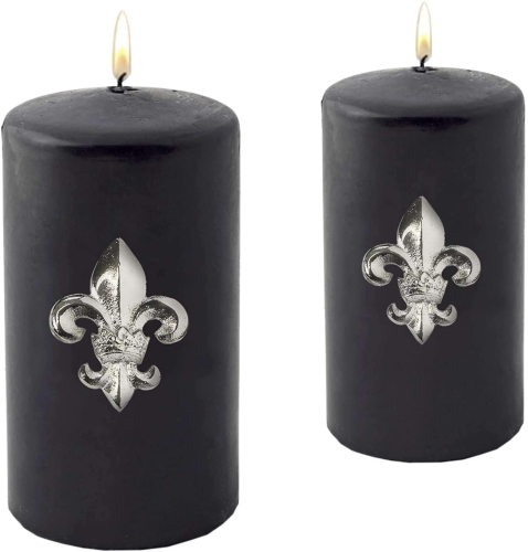 2tlg. Set Kerzendeko Lilie aus Metall, Metallstecker Lilie, Kerzenstecker, Kerzenpin 6,5 cm