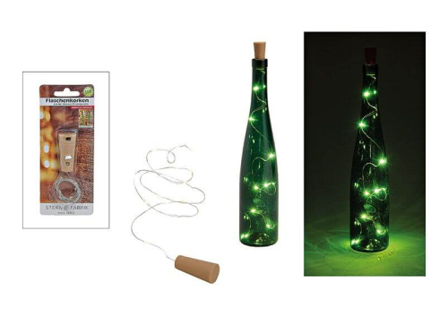 Korken LED Lichterkette für Flaschen mit 8 LEDs Kunststoff -  Beleuchtung für Wein-/Sektflaschen