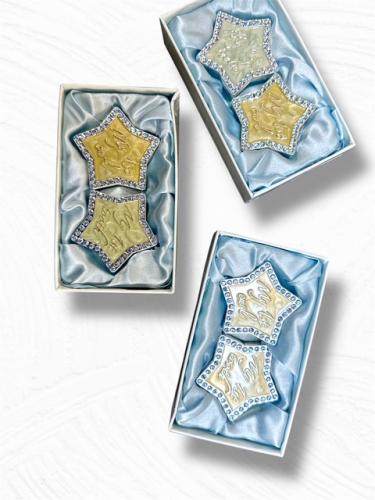 Preview: Das versilberte Geschenkset funkelnde Sterne für den ersten Zahn und die erste Locke 