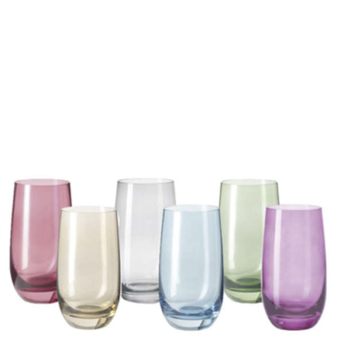 Preview: Farbige Longdrinkbecher SORA von LEONARDO - 6er Set