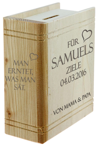 Sparbuch Ziele, Spardose Buch  man erntet was man sät