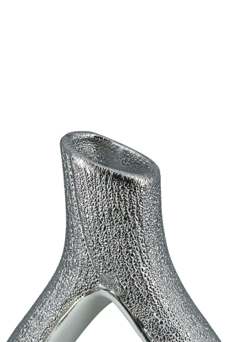 Preview: Vase, Herzmotiv, Porzellan, weiß, silberfarben, Höhe 26 cm