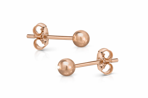 Die schönen Ohrstecker kleine Kugel, Echt Silber 925 - rosé gold