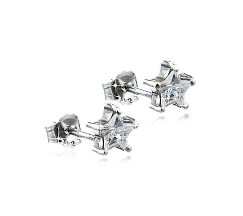 Preview: Die schönen Ohrstecker Stern - Echt Silber 925