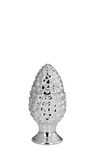 Preview: Pinienzapfen groß, versilbert, glänzend ca. 22 cm