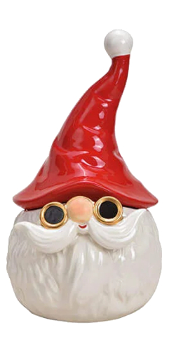 Preview: Keksdose cooler Nikolaus, Plätzchendose, Keramikdose Santa