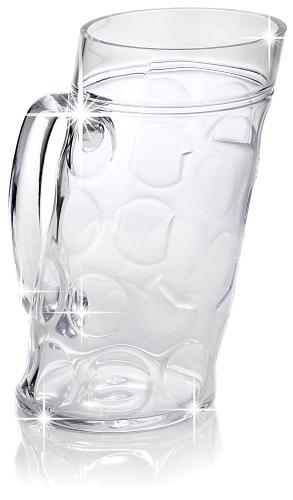 Bayerischer Masskrug beschwipst - Maß aus Kristallglas - Neutral mit Gravurfeld