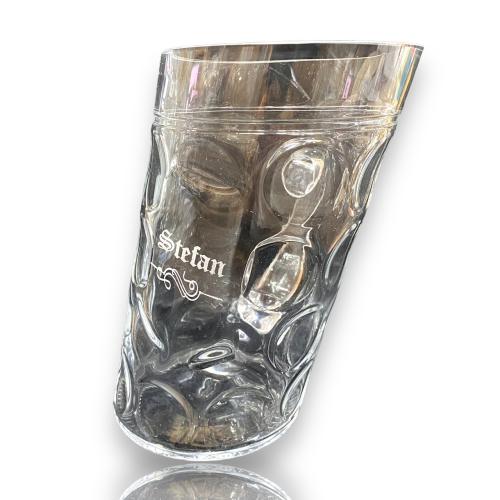 Bayerischer Masskrug beschwipst - Maß aus Kristallglas - Neutral mit Gravurfeld