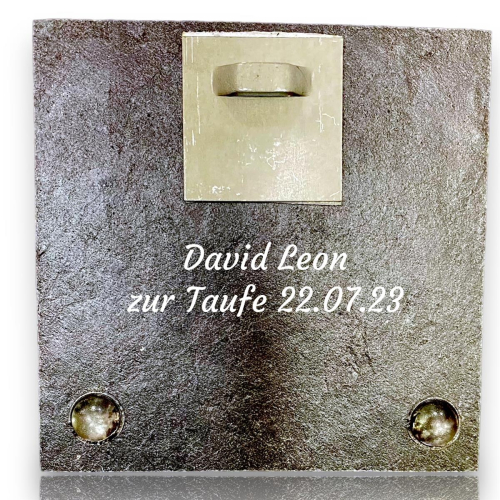 Preview: Schiefertafel zur Taufe eines Jungen, Gottes Segen mit Wunschdaten Personalisierbar