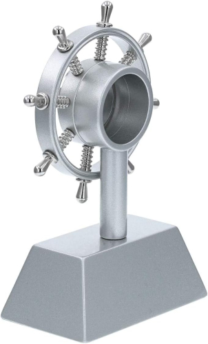 Preview: Die versilberte Schreibtischuhr Schiffsrad- Miniaturuhr