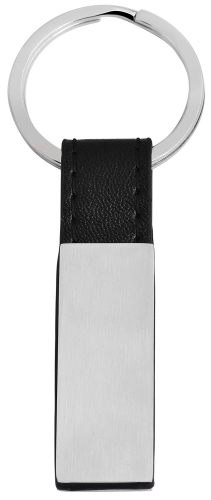 Preview: Schlüsselanhänger aus Lederimitation und Edelstahl