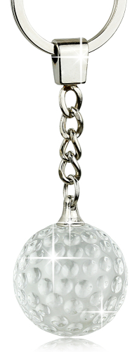 Schlüsselanhänger Golfball aus Glas in schöner Geschenkbox