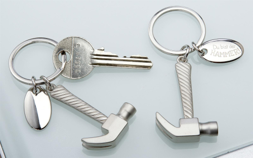 Gilde Schlüsselanhänger Du bist der Hammer - Metall Hammer am Schlüsselring