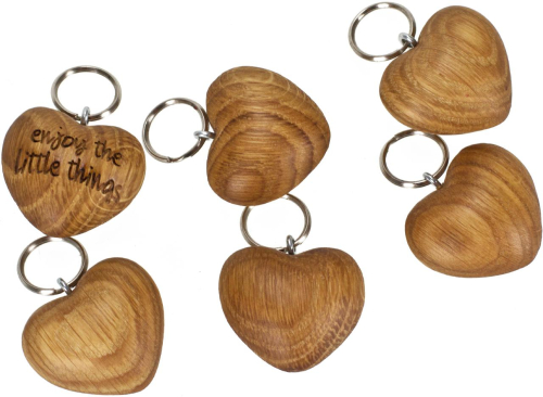 Schlüsselanhänger Holzherz - Herz aus Eiche