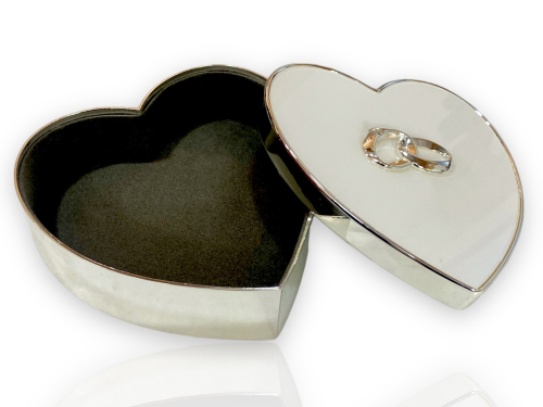 Schmuckdose Herz mit Ringen-Ringdose zur Hochzeit,