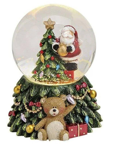 Preview: Schneekugel Nikolaus mit Weihnachtsbaum und Farbwechsler