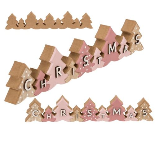 Preview: Schriftzug Christmas Winterwald, Weihnachtsdeko Holz