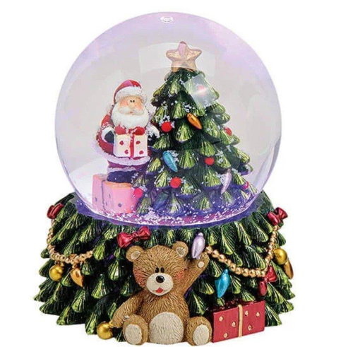 Preview: Schneekugel Nikolaus mit Weihnachtsbaum und Farbwechsler