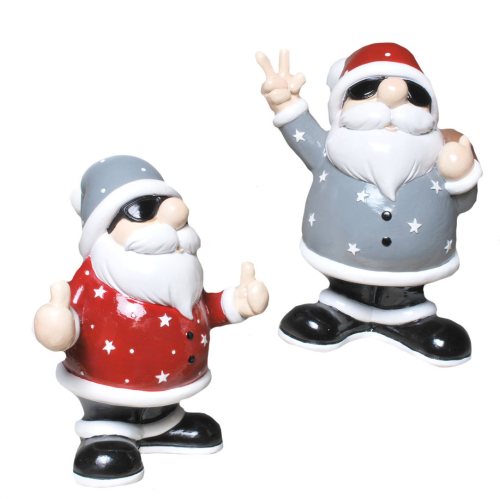 Preview: Nikolaus Spardose, Cooler Weihnachtsmann als Geldgeschenk in Grau