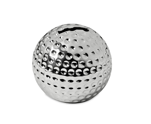 Die silberne Golfball Spardose - Metall Versilbert 