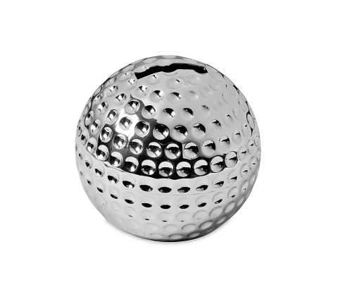 Die silberne Golfball Spardose - Metall Versilbert