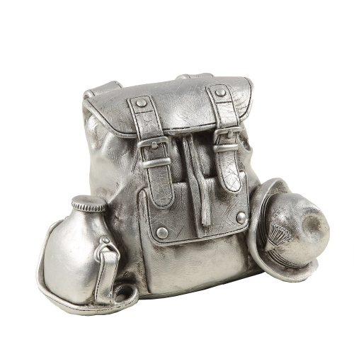 Spardose Rucksack, Silber Antik - Wanderrucksack