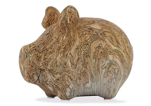 Spardose KCG Sparschwein in Nature Cork, handgemacht, Geldgeschenk