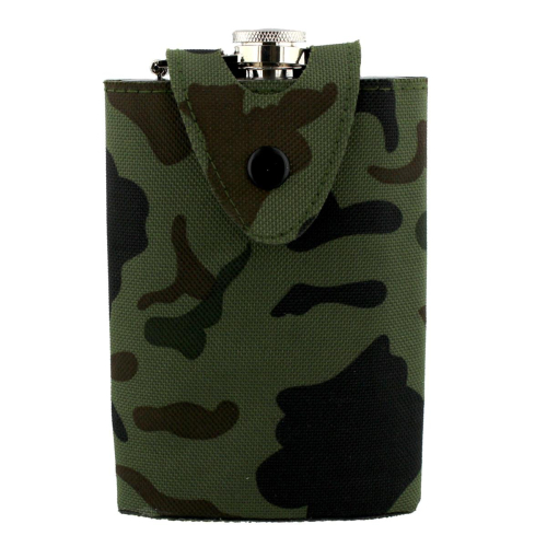 Preview: Der survival Edelstahl Flachmann im "Tarndesign"