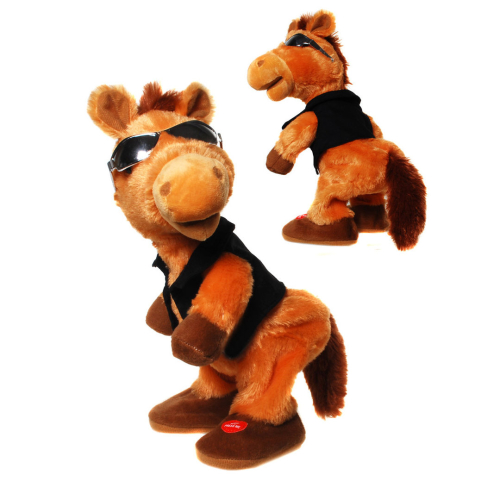 Plüsch Pferd tanzend mit Wackelpopo, Sexy Pferd mit Musik und Sonnenbrille