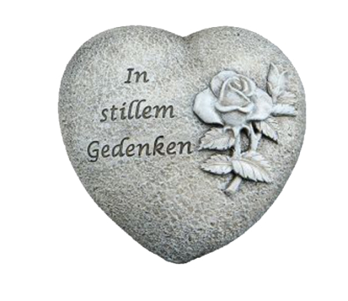 Preview: Gedenkherz mit Motiv und Text stehend, Spruchherz, Grabherz, Trauerherz