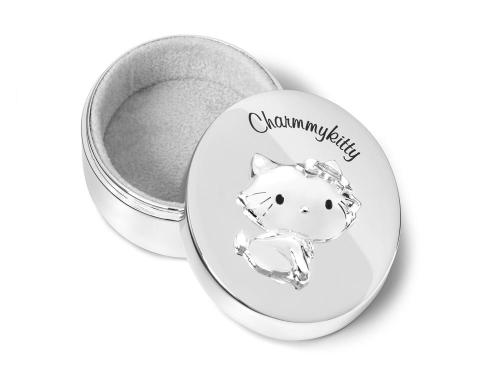 Die süße versilberte Zahn/Lockendose  - Charmmykitty