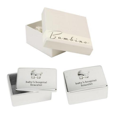 Die versilberte Dose für das Geburtsarmband - Gravurfähig