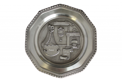 Preview: Der schöne Zinnteller zur Taufe incl. Gravur! Geburtenteller