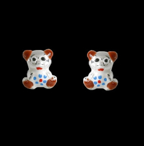 Die süßen Bärchenohrstecker für Kinder - Bunt - Echt  Silber 925