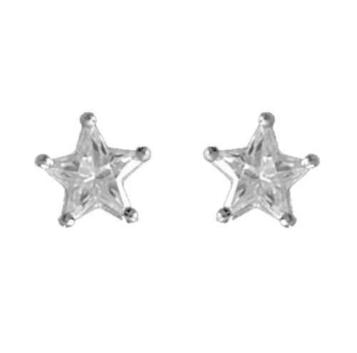 Preview: Die schönen Ohrstecker Stern - Echt Silber 925