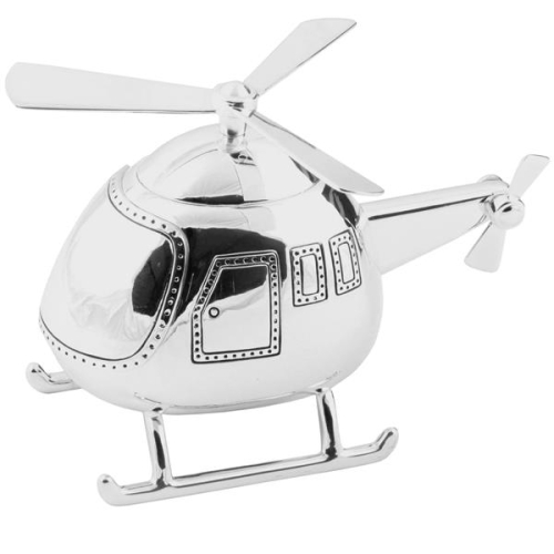 Die silberne Spardose Hubschrauber - Helikopter Sparkasse