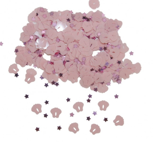 Streudeko - Tischdeko - Babyfüsse Rosa mit Sternchen