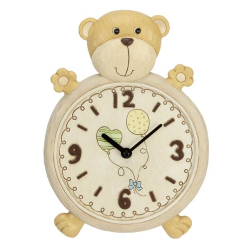 Wanduhr Baluu das Bärchen - Teddybär Kinderuhr - Geschenk für Kinder
