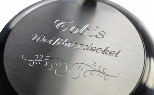 Biergartendeckel, Zinndeckel für Ihr Weißbierglas - Neutral - Gravurfähig