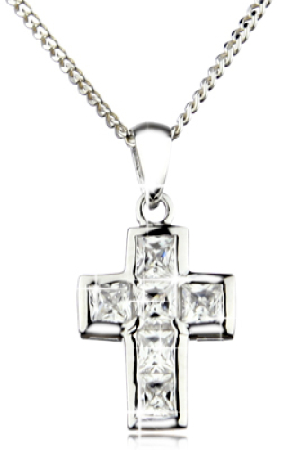 Das wunderschöne Schmuckset mit Strasskreuz - Echt Silber 925