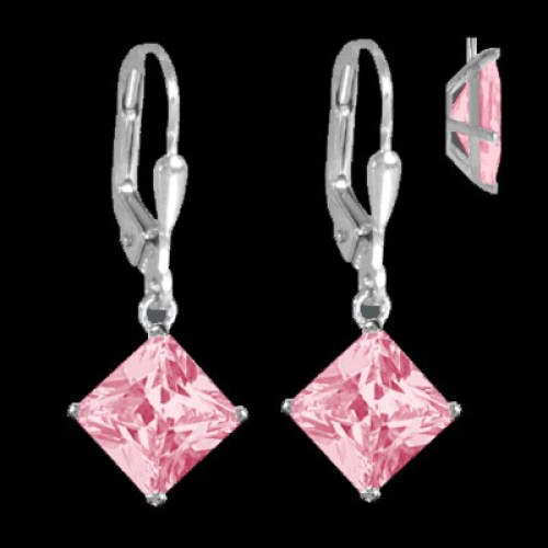 Preview: Der schöne Ohrschmuck mit funkelndem Zirkonia Klar - Ohrhaken Rhodiniert