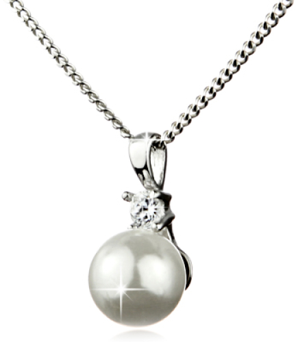 Das zeitlos schöne Schmuckset mit cremefarbenen Perlenanhänger - Echt Silber 925