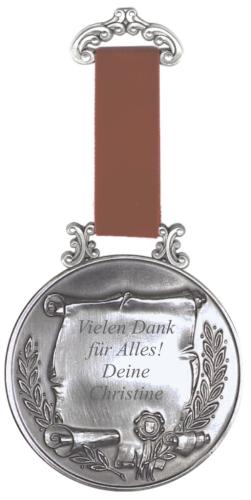 Der schöne Wandanhänger- Medaillon mit rotem Samtband- neutrale mit Urkunde incl.persönlicher Gravur