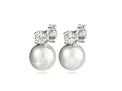 Die zeitlos schönen Perlenohrstecker cremefarben - Echt Silber 925