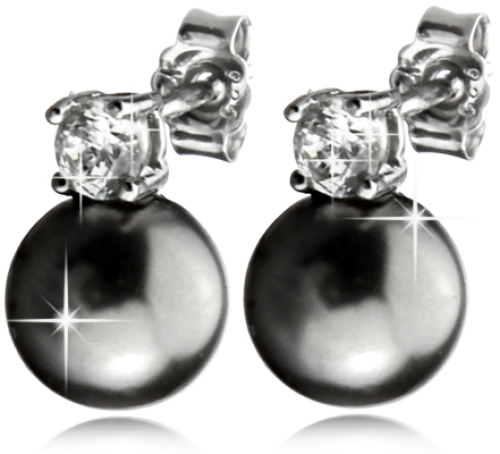 Die zeitlos schönen Perlenohrstecker Grau - Echt silber 925