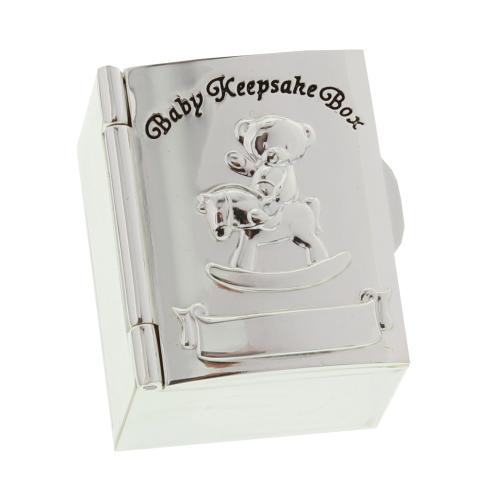 Der versilberte Andenkenschrank für Locke und Zahn! Andenken Box mit zwei Schubladen für Locke und Zahn - Versilbert - Safe versilbert - Taufgeschenk