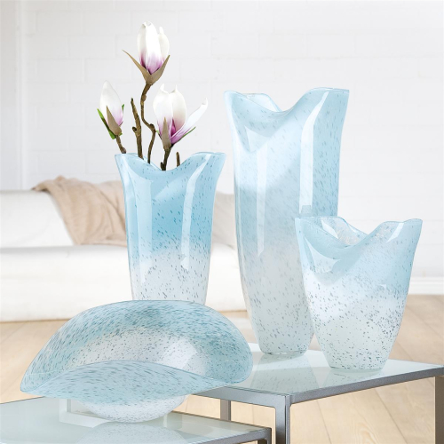 Vase Icepeak Acqua, Weiss gesprenkelt Höhe 34 cm,
