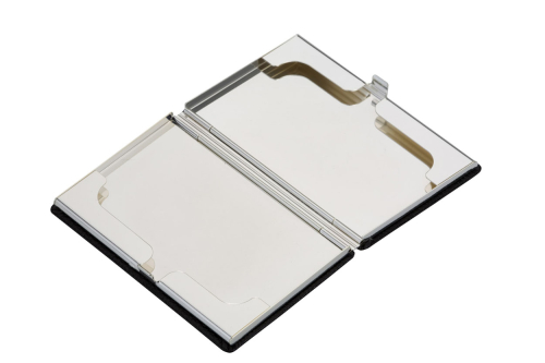 Preview: Das edle Visitenkartenetui mit schwarzem Kunstleder