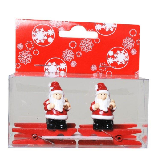 Mini Nikolaus auf Klammer 4er Set Tischdeko-Weihnachten
