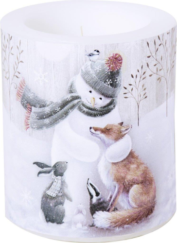 Das schöne Windlicht Frosty Hug-Kerze mit Winterwelt Weihnachtlich